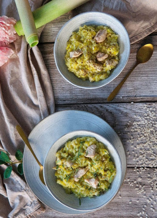 Risotto crémeux au poireaux