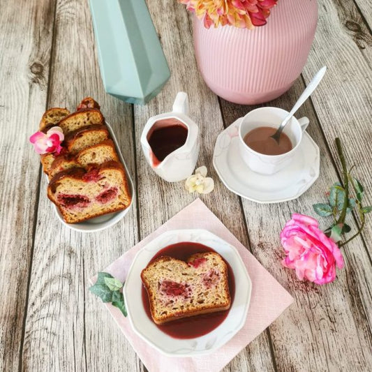 Bananabread framboise et son coulis