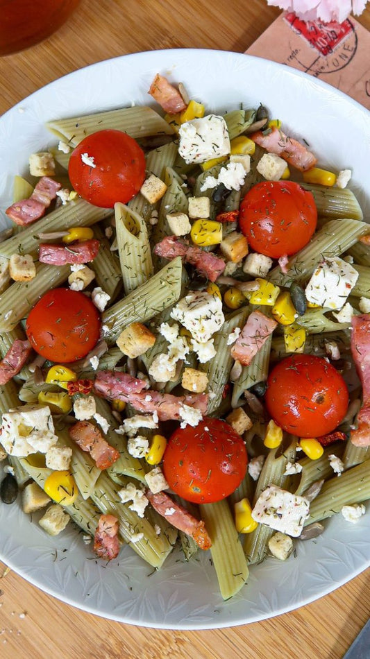 Salade de pâtes aux petits pois