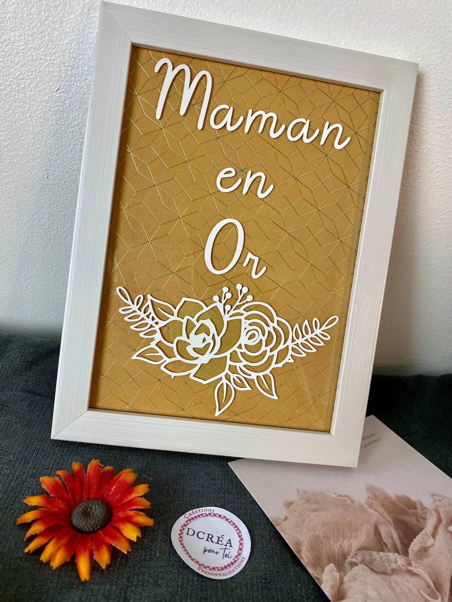 « Maman en or » 13x18cm or