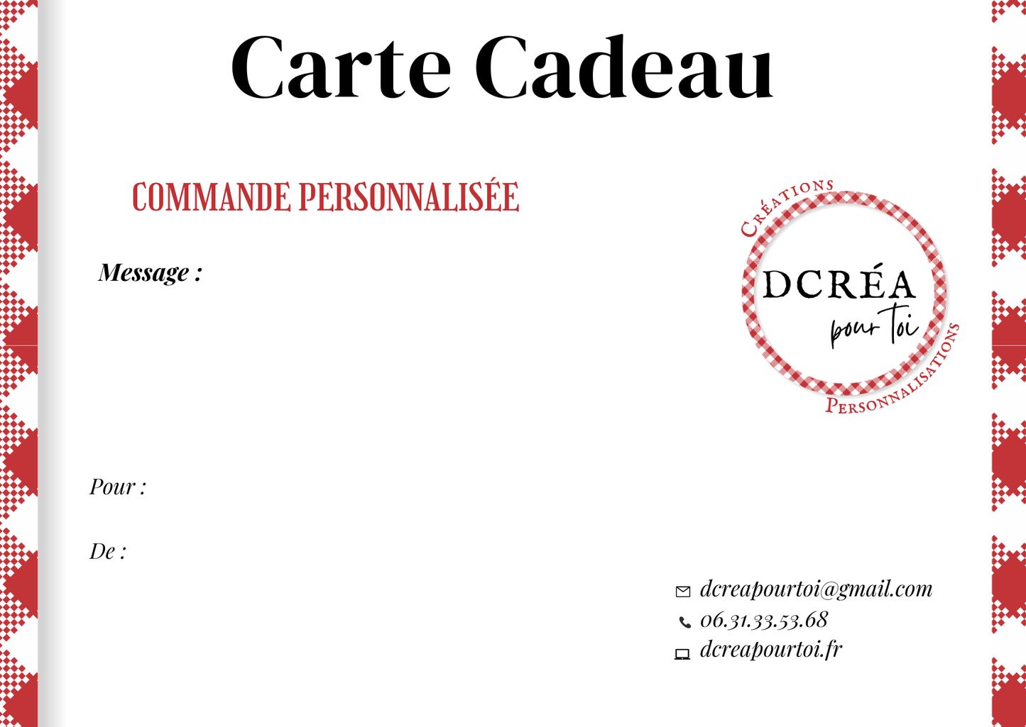 Carte-Cadeau Dcréa pour toi