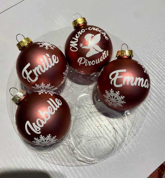 Boule Prénom avec flocons
