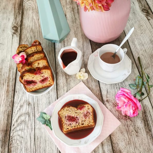 Bananabread framboise et son coulis