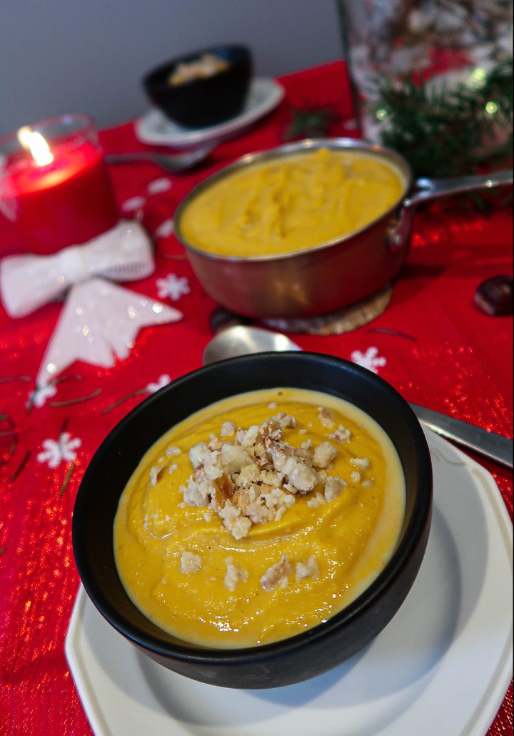Velouté potimarron et châtaignes