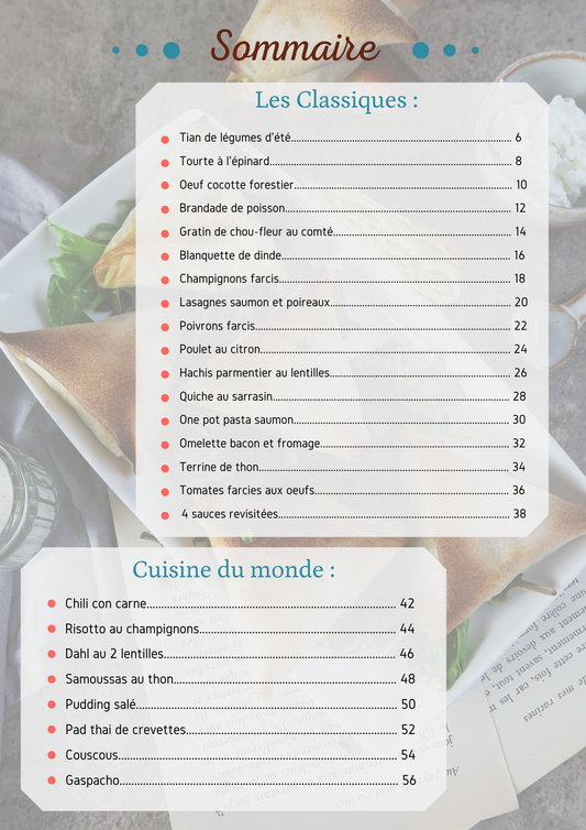 Ebook "50 recettes salées simples et saines"