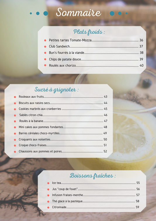 Ebook "50 recettes d'été faciles à emporter"