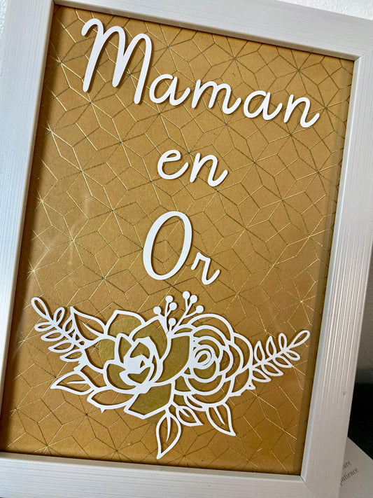 « Maman en or » 13x18cm or