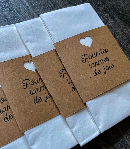 Pochettes kraft + Mouchoirs « Larme de joie »
